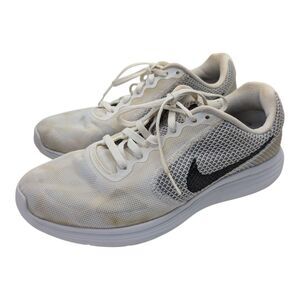 Nike Women's 10 Revolution 3 White Gray Running Walking Shoes Sneakers Active